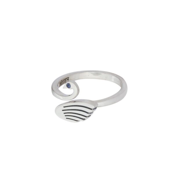Demo - Hamsa Ring with Blue Sapphire – Silver
