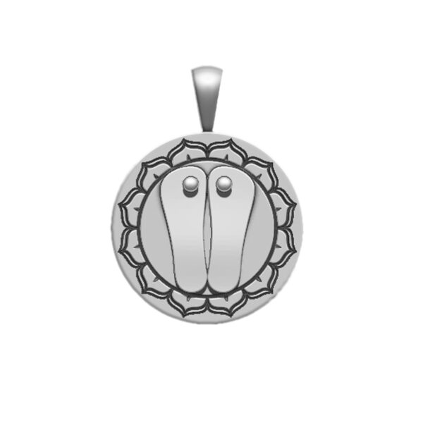 Sacred Paduka Pendant – Silver [Antique silver finish]