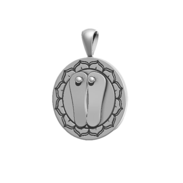 Sacred Paduka Pendant – Silver [Antique silver finish] - Image 5